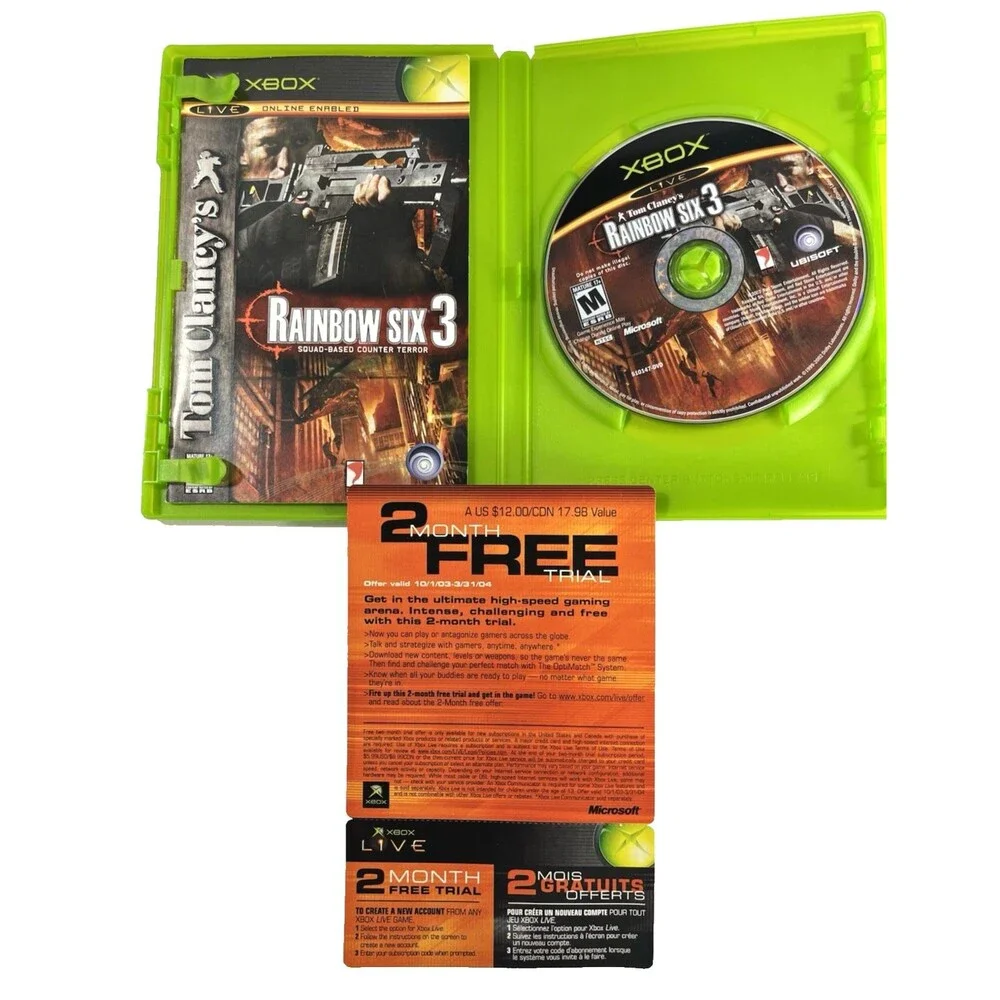 Tom Clancy’s Rainbow Six 3 Microsoft Xbox Complete with Manual Tested